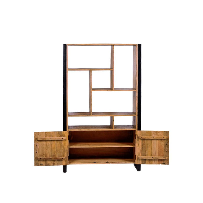 Kast Nairobi Mangohout Naturel hout 110x43x180 cm-Opbergkasten-Livingfurn