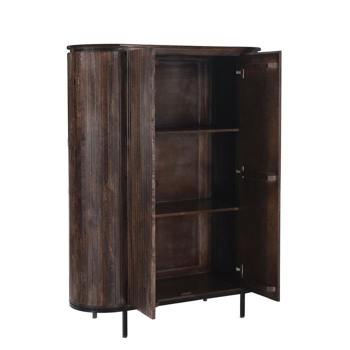 Kast Noor Mangohout Bruin 115x43x151 cm-Opbergkasten-Livingfurn