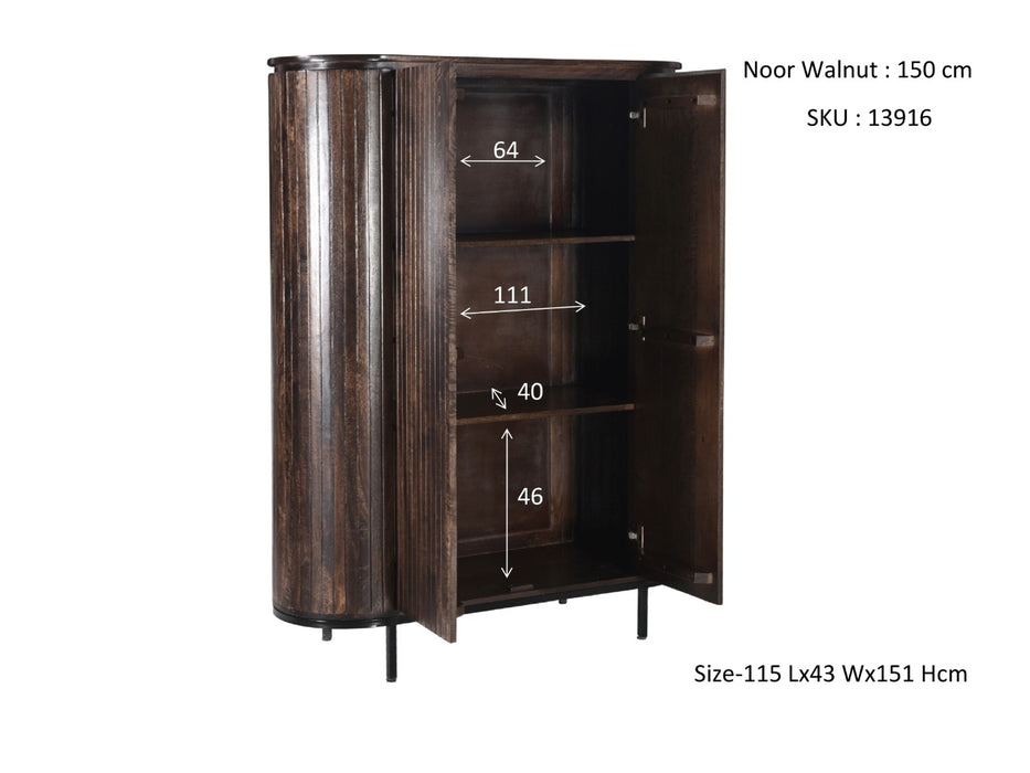 Kast Noor Mangohout Bruin 115x43x151 cm-Opbergkasten-Livingfurn