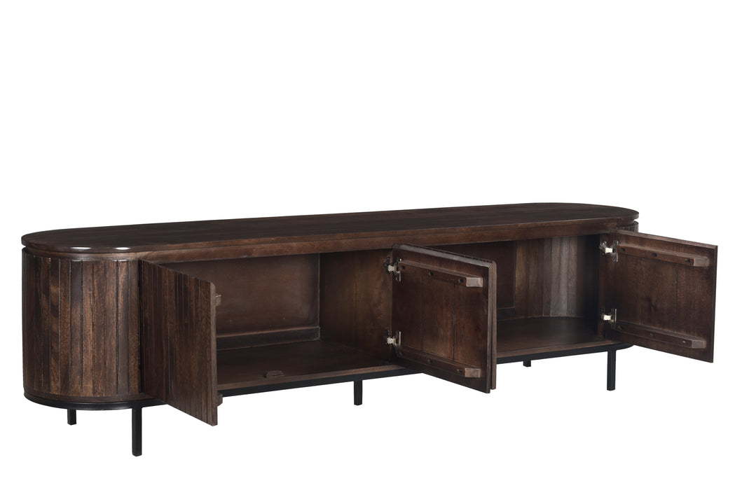 Kast Noor Mangohout Bruin 210x43x56 cm-TV-meubels-Livingfurn