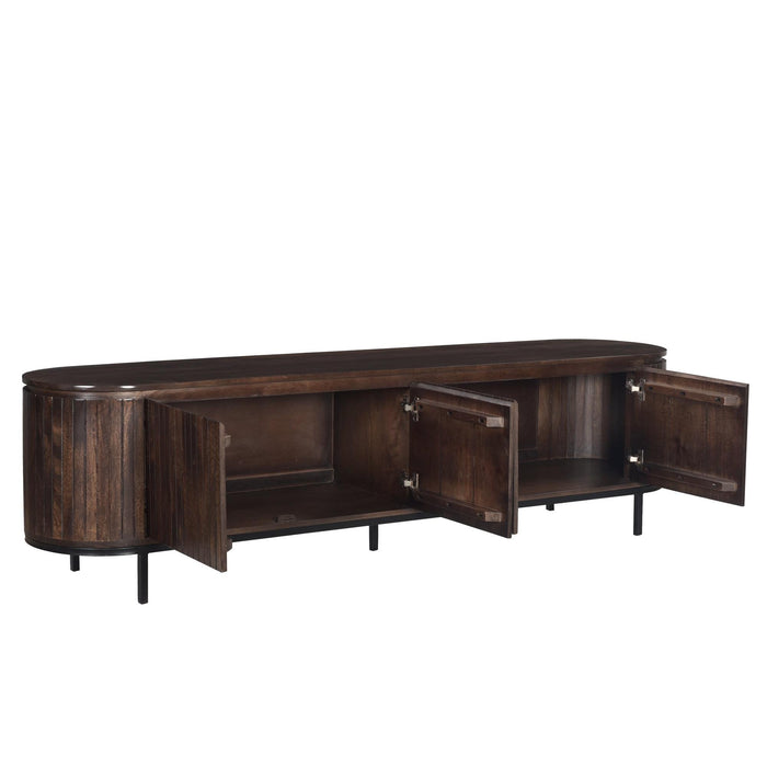 Kast Noor Mangohout Bruin 210x43x56 cm-TV-meubels-Livingfurn