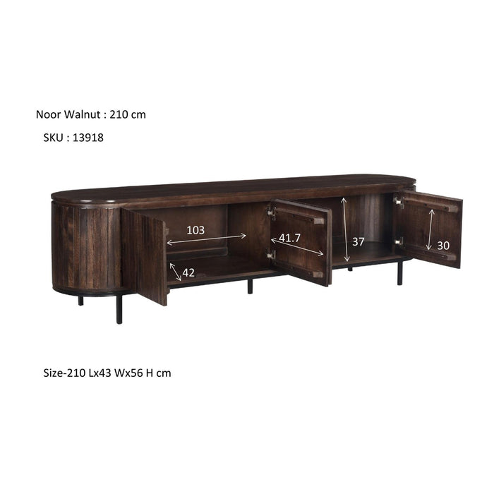 Kast Noor Mangohout Bruin 210x43x56 cm-TV-meubels-Livingfurn
