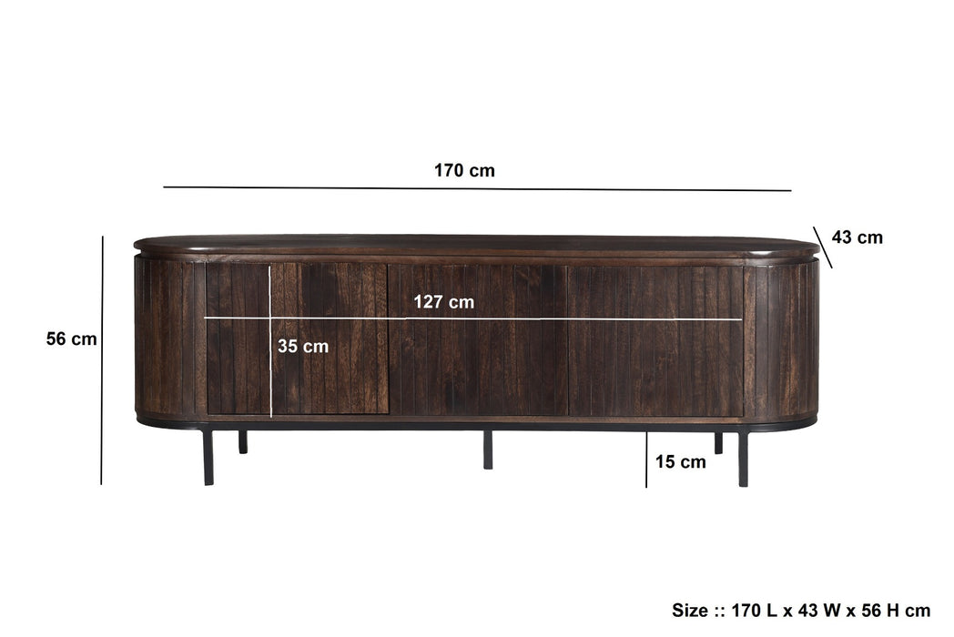 Kast Noor Mangohout Bruin 43x170x56 cm-TV-meubels-Livingfurn