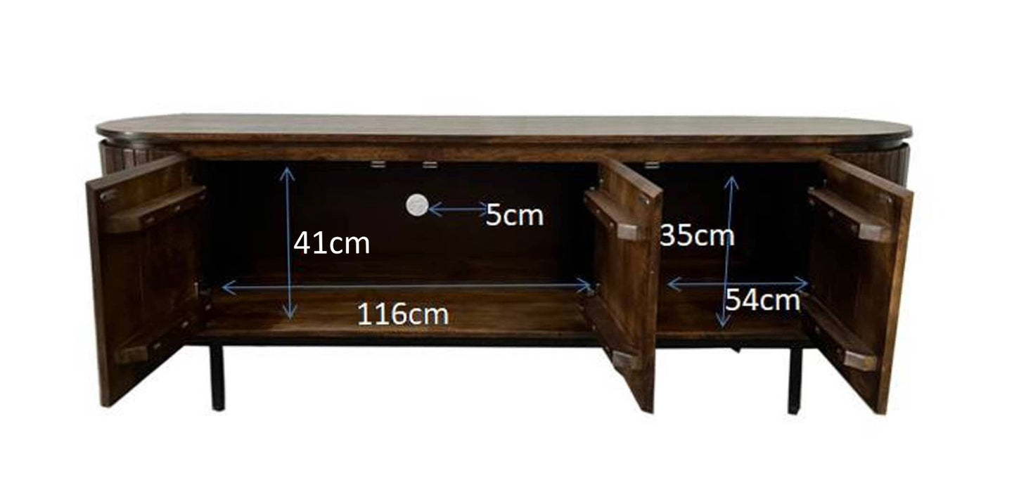 Kast Noor Mangohout Bruin 43x170x56 cm-TV-meubels-Livingfurn