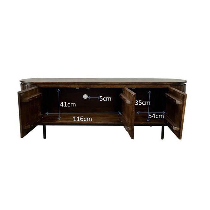 Kast Noor Mangohout Bruin 43x170x56 cm-TV-meubels-Livingfurn
