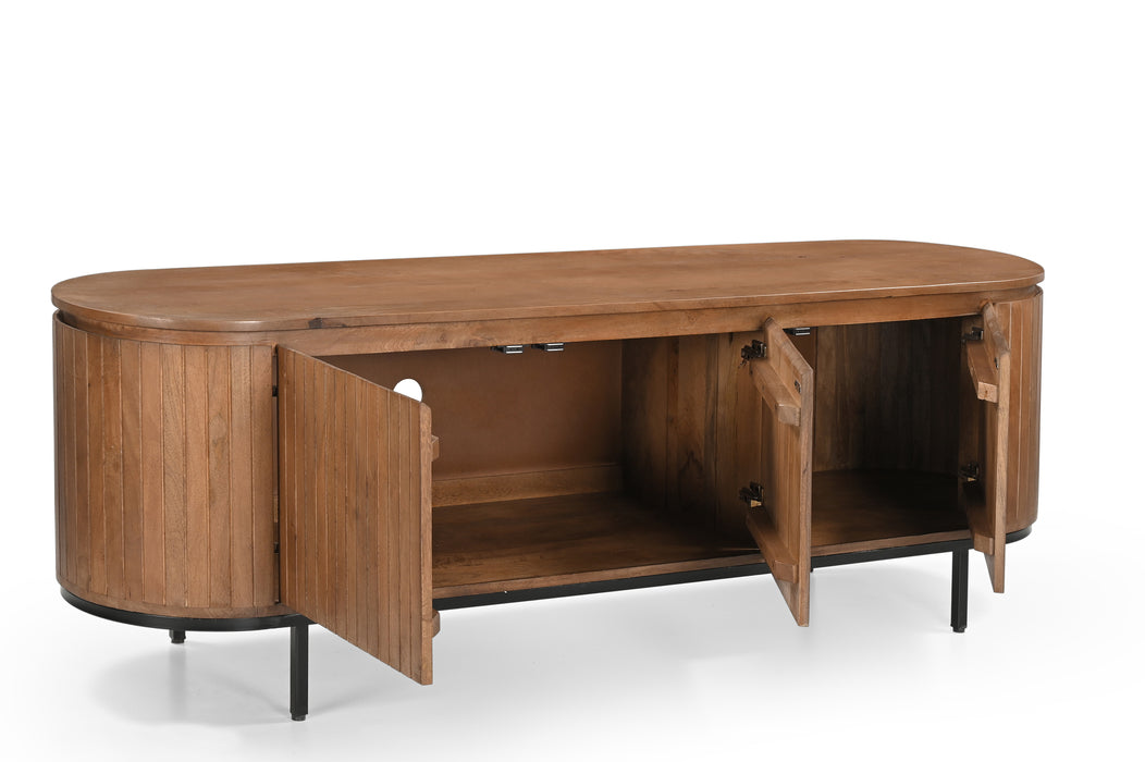 Kast Noor Mangohout Naturel hout 170x43 cm-Opbergkasten-Livingfurn