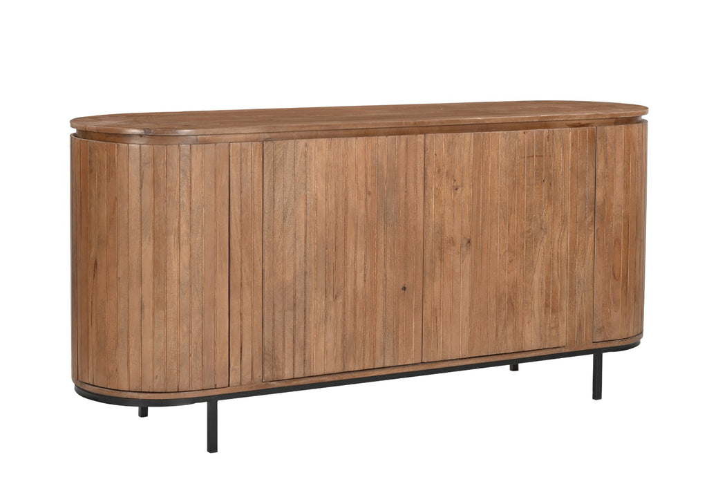 Kast Noor Mangohout Naturel hout 170x43x81 cm-Dressoirs-Livingfurn