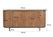 Kast Noor Mangohout Naturel hout 170x43x81 cm-Dressoirs-Livingfurn