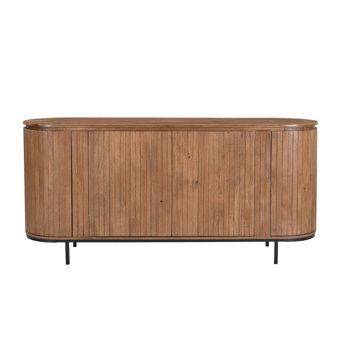 Kast Noor Mangohout Naturel hout 170x43x81 cm-Dressoirs-Livingfurn