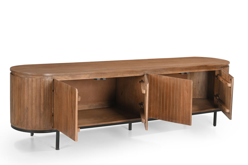 Kast Noor Mangohout Naturel hout 210x43x56 cm-TV-meubels-Livingfurn