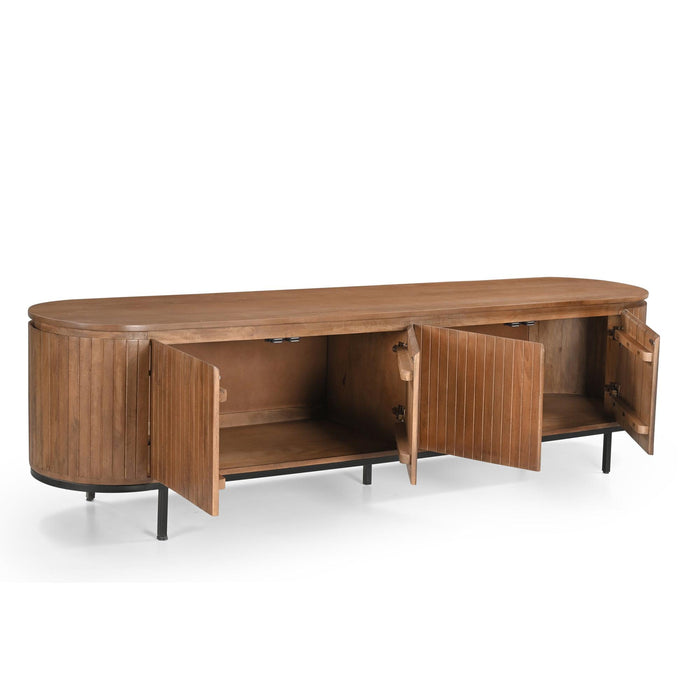 Kast Noor Mangohout Naturel hout 210x43x56 cm-TV-meubels-Livingfurn