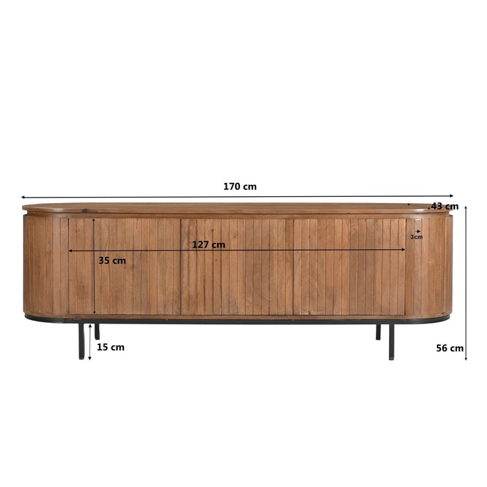 Kast Noor Mangohout Naturel hout 43x170x56 cm-TV-meubels-Livingfurn