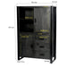 Kast Norris Mangohout Zwart 100x43x150 cm-Opbergkasten-Livingfurn