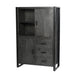 Kast Norris Mangohout Zwart 100x43x150 cm-Opbergkasten-Livingfurn