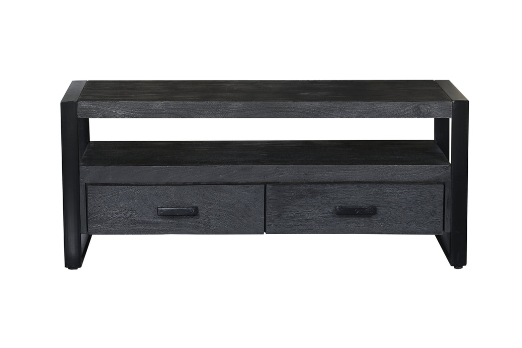 Kast Norris Mangohout Zwart 120x45x50 cm-TV-meubels-Livingfurn