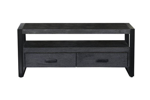 Kast Norris Mangohout Zwart 120x45x50 cm-TV-meubels-Livingfurn