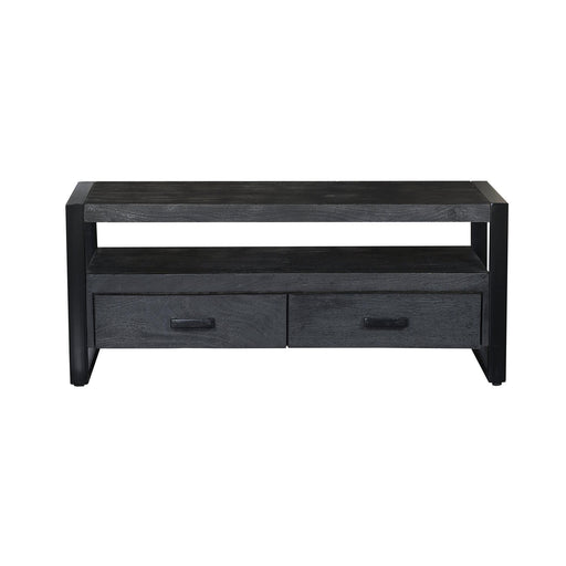 Kast Norris Mangohout Zwart 120x45x50 cm-TV-meubels-Livingfurn