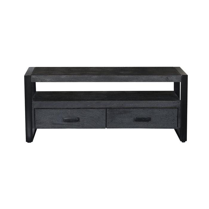 Kast Norris Mangohout Zwart 120x45x50 cm-TV-meubels-Livingfurn