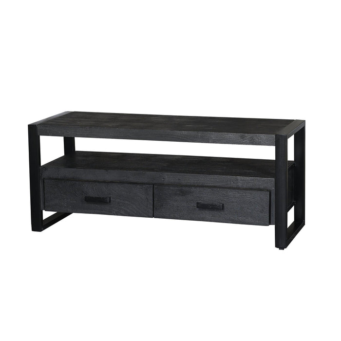 Kast Norris Mangohout Zwart 120x45x50 cm-TV-meubels-Livingfurn