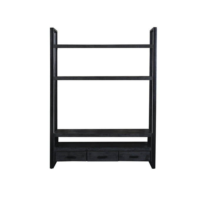 Kast Norris Mangohout Zwart 150x45x200 cm-TV-meubels-Livingfurn
