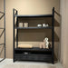 Kast Norris Mangohout Zwart 150x45x200 cm-TV-meubels-Livingfurn