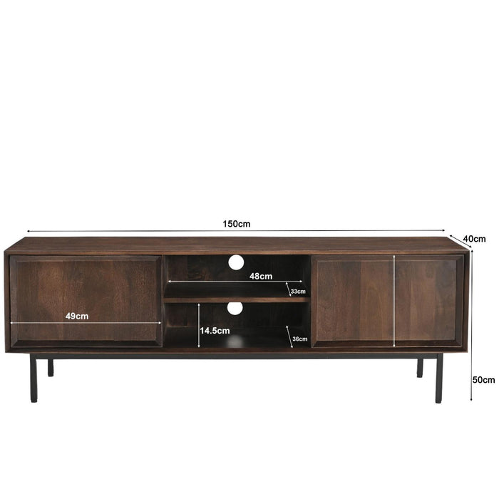 Kast Ravenstein Mangohout Bruin 50x40x150 cm-TV-meubels-Livingfurn