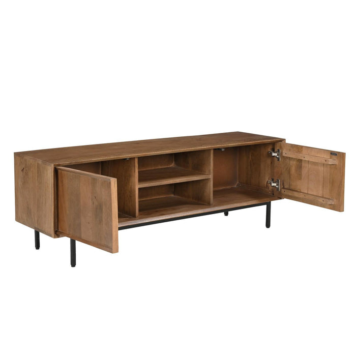 Kast Ravenstein Mangohout Naturel hout 40x50x150 cm-TV-meubels-Livingfurn