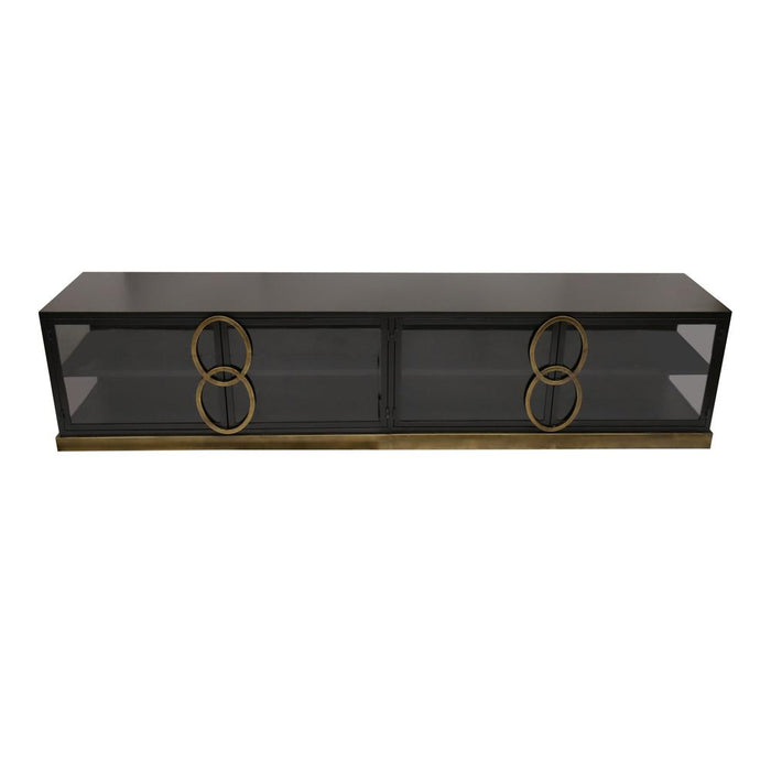 Kast Riho Zwart 220x45 cm-Opbergkasten-PTMD