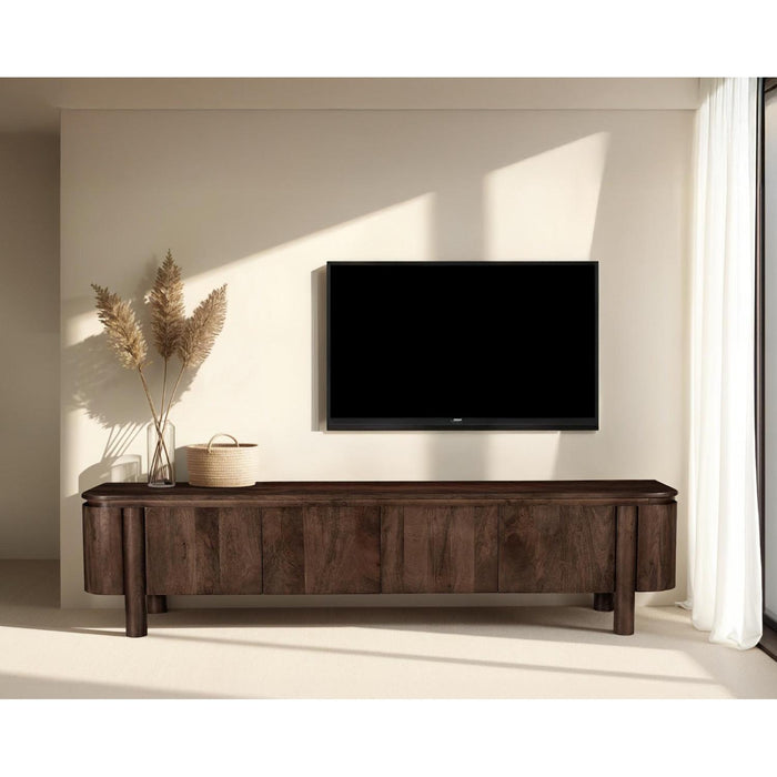Kast Salano Mangohout Bruin 210x43x50 cm-TV-meubels-Livingfurn