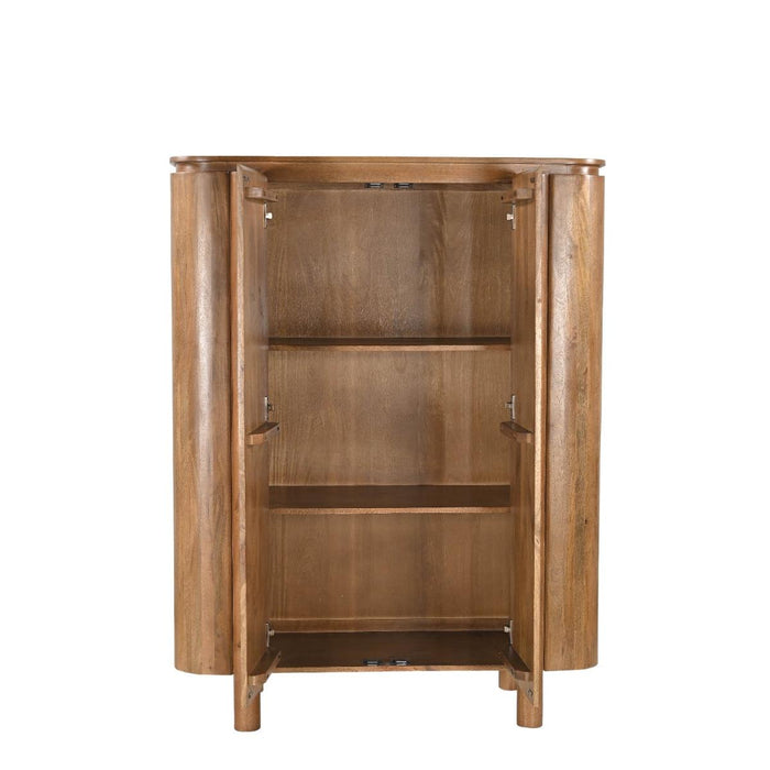 Kast Salano Mangohout Naturel hout 115x43x150 cm-Opbergkasten-Livingfurn