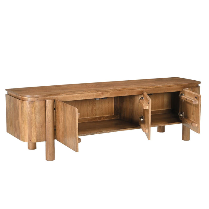 Kast Salano Mangohout Naturel hout 170x43x50 cm-TV-meubels-Livingfurn