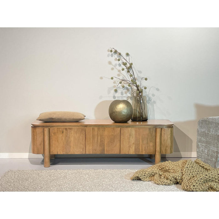 Kast Salano Mangohout Naturel hout 170x43x50 cm-TV-meubels-Livingfurn