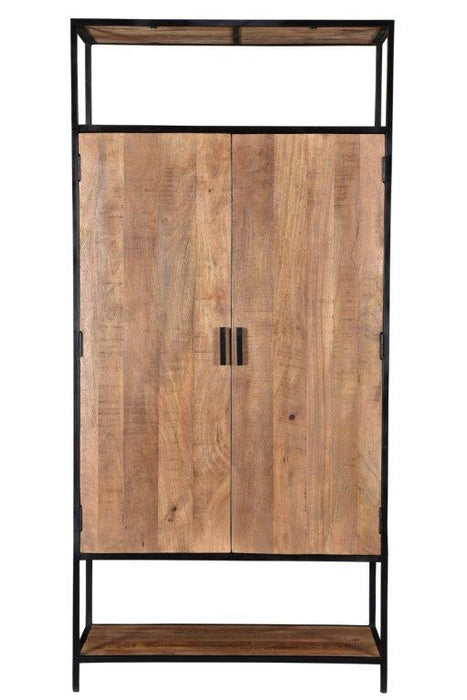 Kast Sturdy Mangohout Naturel hout 100x40x210 cm-Opbergkasten-Livingfurn