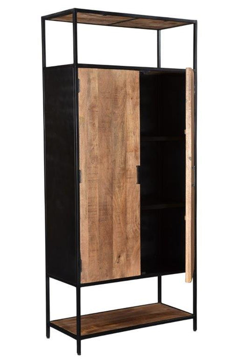 Kast Sturdy Mangohout Naturel hout 100x40x210 cm-Opbergkasten-Livingfurn