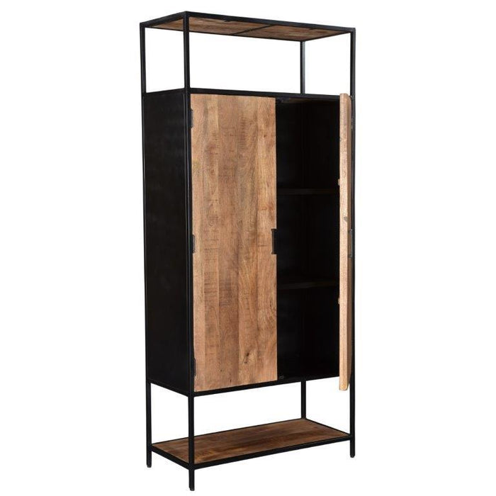 Kast Sturdy Mangohout Naturel hout 100x40x210 cm-Opbergkasten-Livingfurn