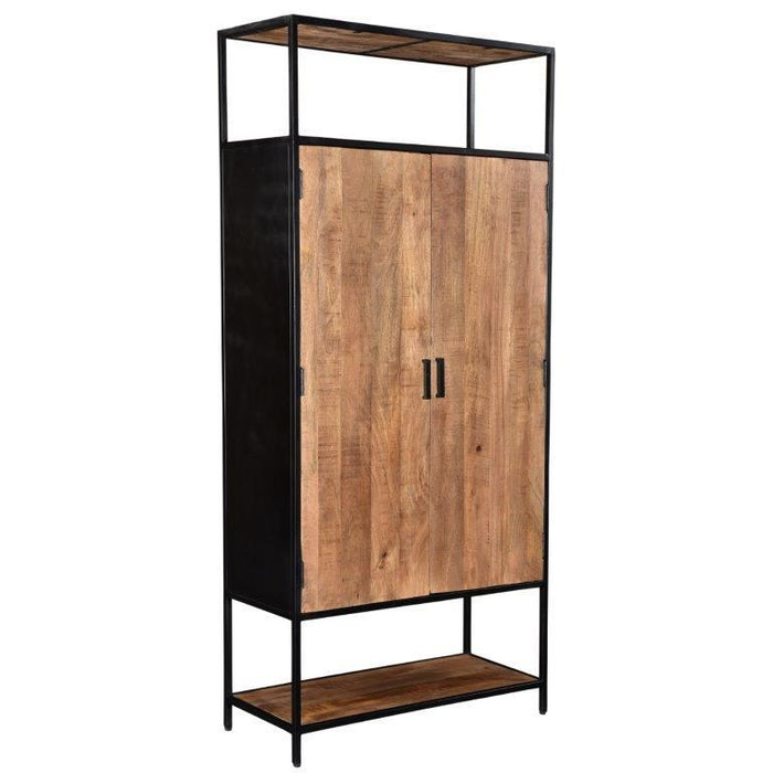 Kast Sturdy Mangohout Naturel hout 100x40x210 cm-Opbergkasten-Livingfurn