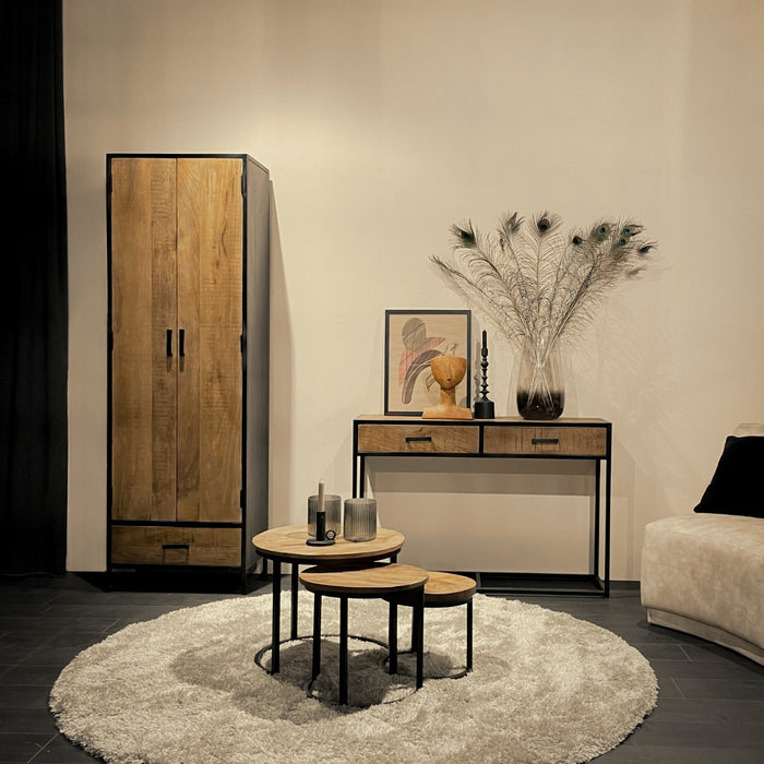 Kast Sturdy Mangohout Naturel hout 65x40 cm-Opbergkasten-Livingfurn