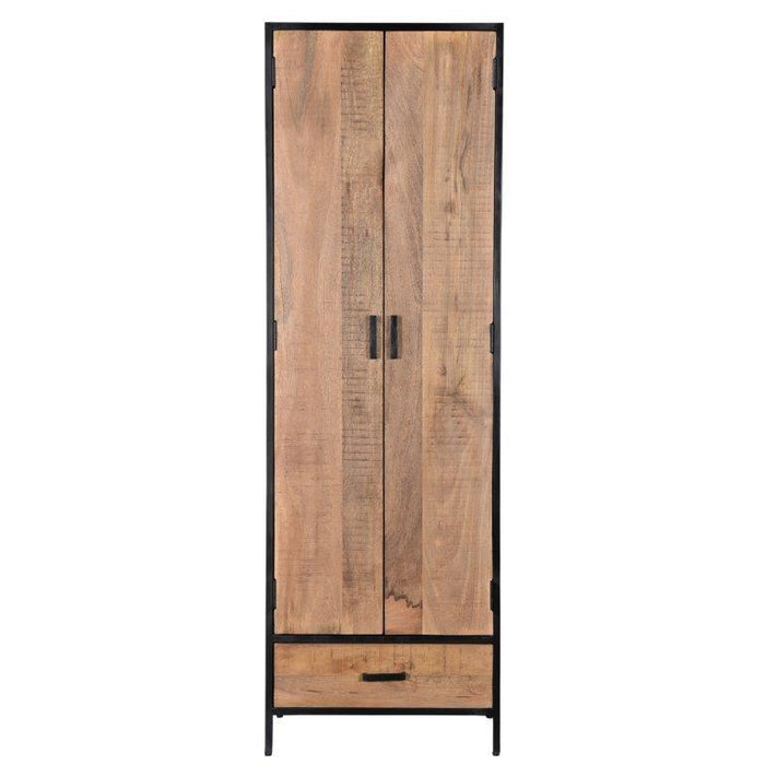 Kast Sturdy Mangohout Naturel hout 65x40x200 cm-Opbergkasten-Livingfurn
