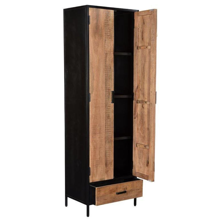 Kast Sturdy Mangohout Naturel hout 65x40x200 cm-Opbergkasten-Livingfurn