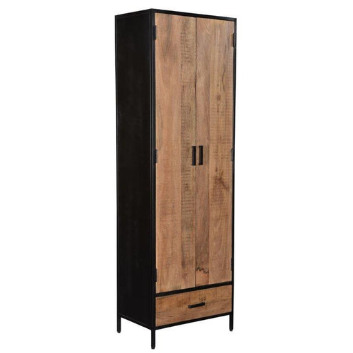 Kast Sturdy Mangohout Naturel hout 65x40x200 cm-Opbergkasten-Livingfurn