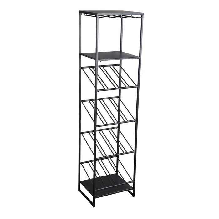 Kast Vakkenkast Glas Zwart-Opbergkasten-PTMD