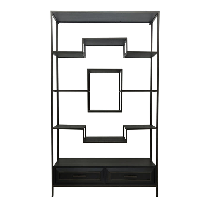 Kast Vakkenkast Zwart 40x110 cm Vakkenkasten-Opbergkasten-PTMD