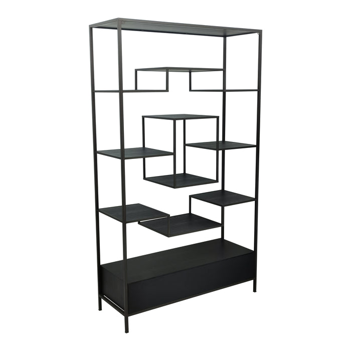 Kast Vakkenkast Zwart 40x110 cm Vakkenkasten-Opbergkasten-PTMD