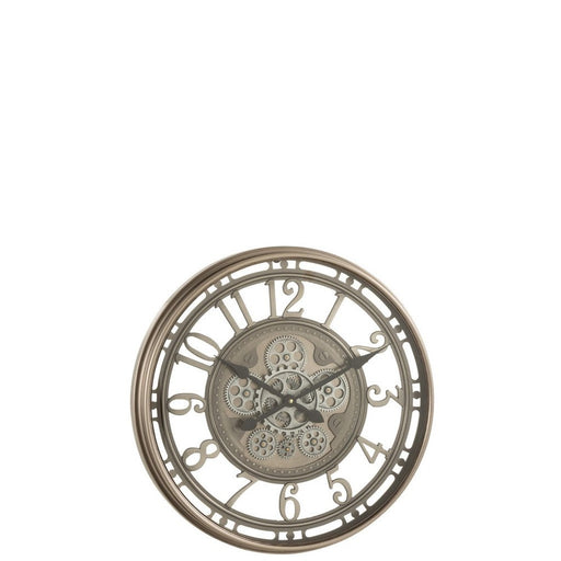 Klok Bronze Glas Antiek 53 cm 53x53x8 cm-Klokken-J-Line