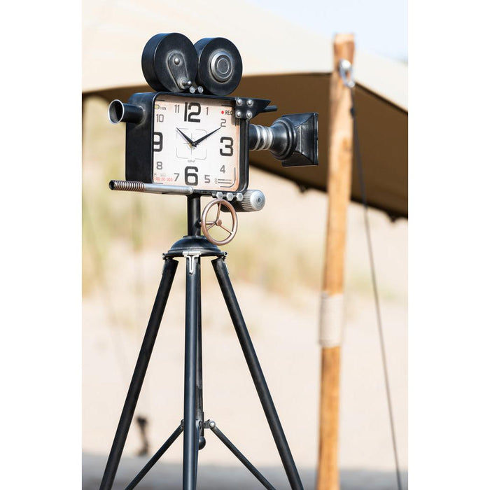 Klok Camera On Tripod IJzer Zwart-Wanddecoratie-J-Line