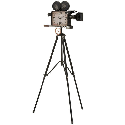 Klok Camera On Tripod ijzer Zwart 56x56x107.5 cm-Klokken-J-Line
