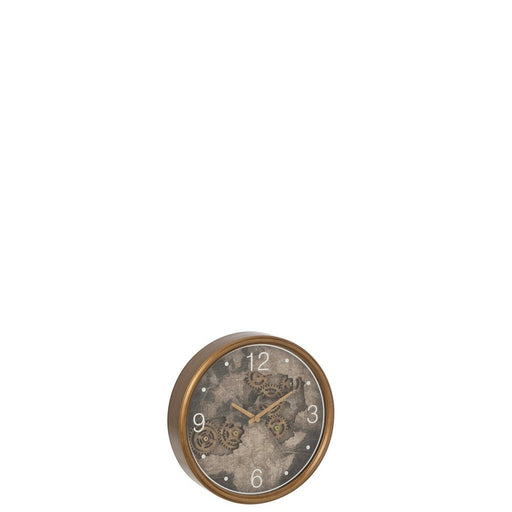 Klok Europe Map MDF Goud S 9x39x39 cm-Klokken-J-Line