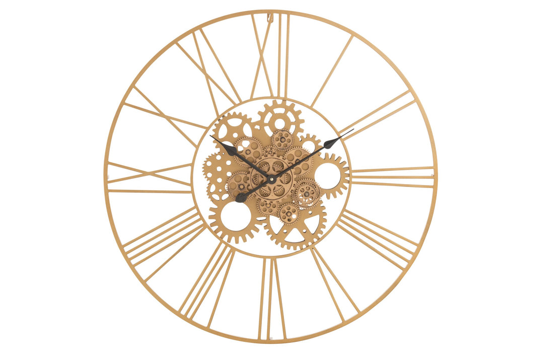 Klok Goud Kunststof Rond 80 cm 80x80x4 cm-Klokken-J-Line