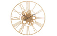 Klok Goud Kunststof Rond 80 cm 80x80x4 cm-Klokken-J-Line