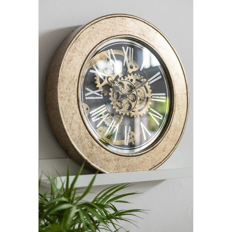 Klok Goud Mdf Antiek 50 cm 50x50x8 cm-Klokken-J-Line